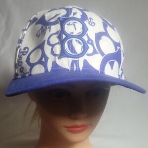 Blue and White Baseball Cap